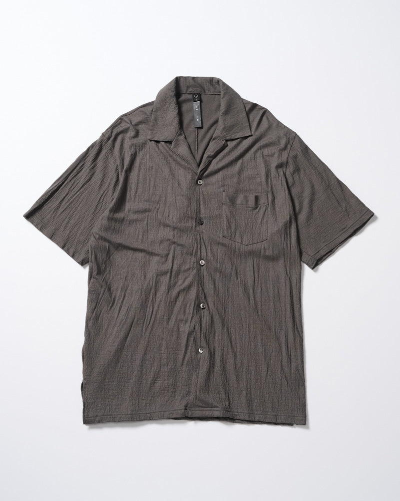 ex.comfy wool open collar shirt